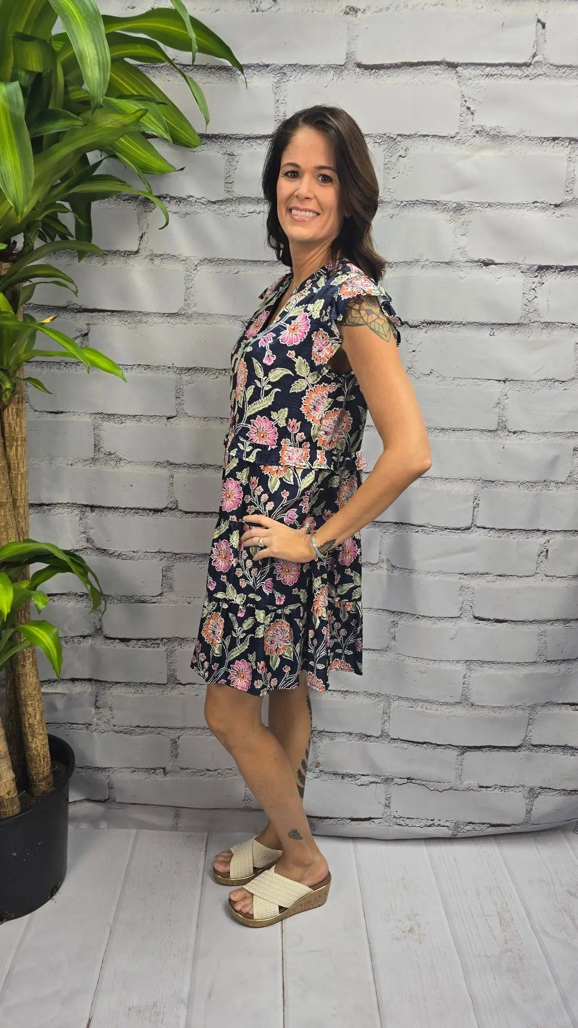 Camellia Floral Dress THML