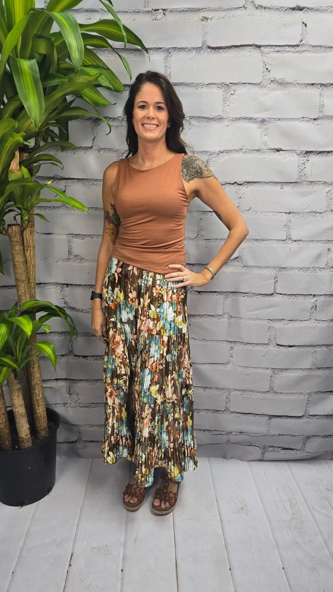 Meadow Pleated Floral Skirt current air