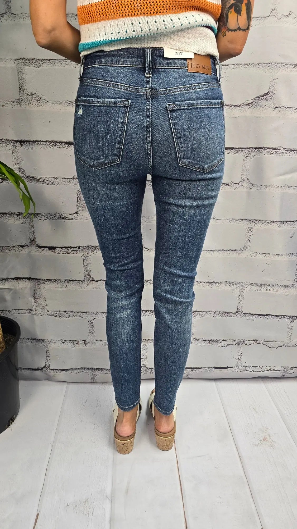 Fallon Mid-Rise Tummy Control Distressed Skinny Judy Blue