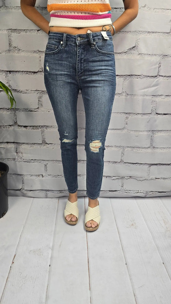 Fallon Mid-Rise Tummy Control Distressed Skinny Judy Blue
