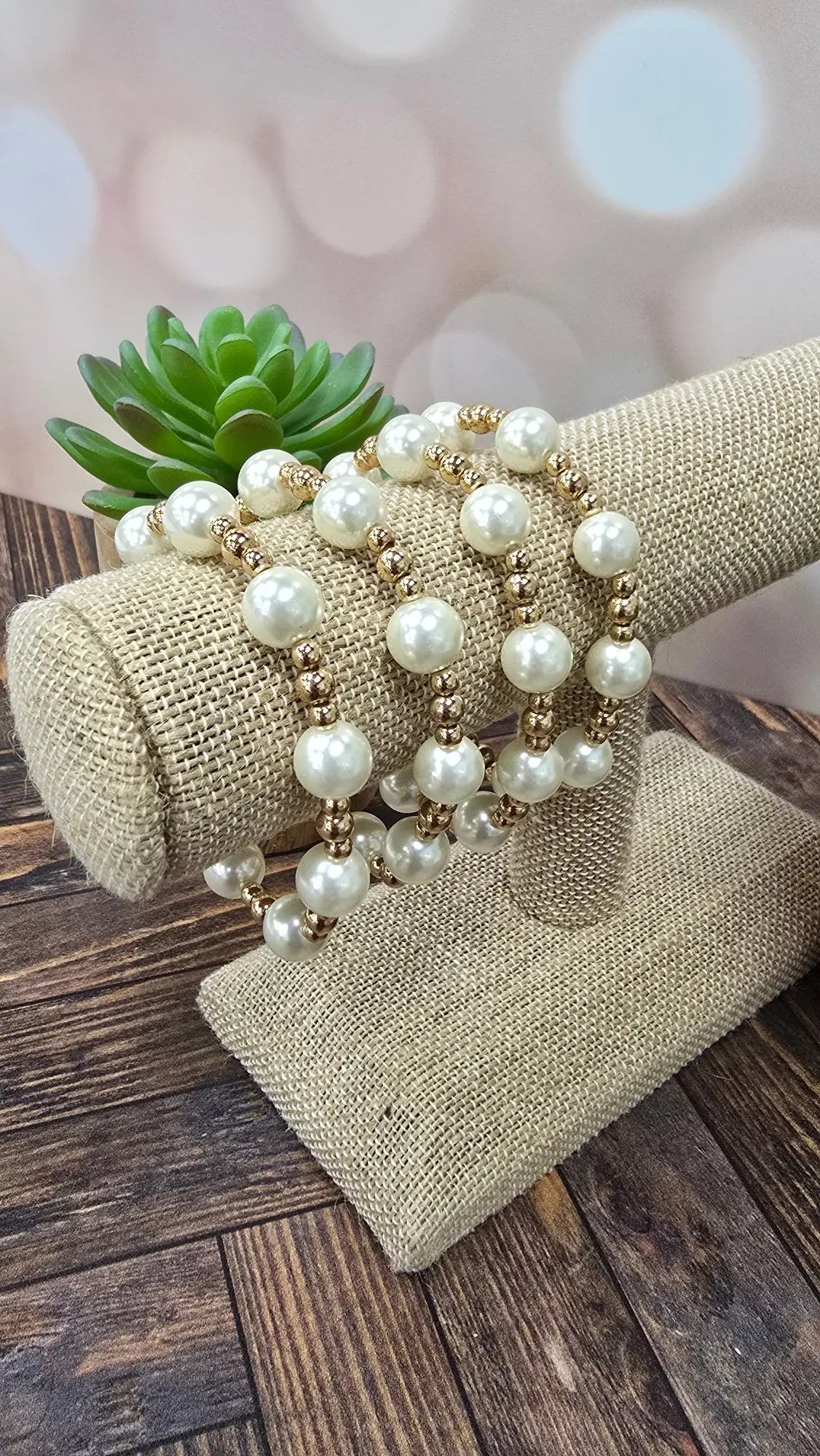 The Golden Grace Pearl Bracelet Set What's Hot