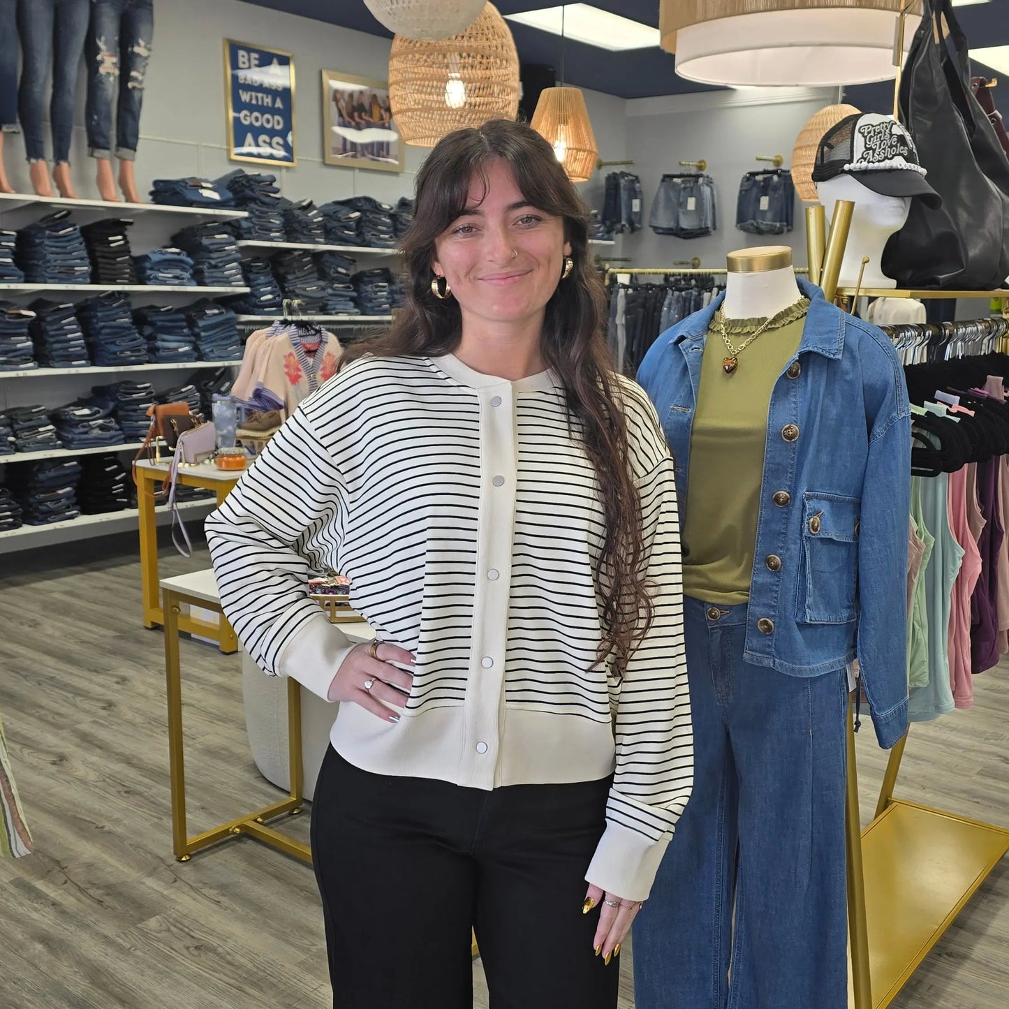 Maren Snap Cardigan Elle Grey