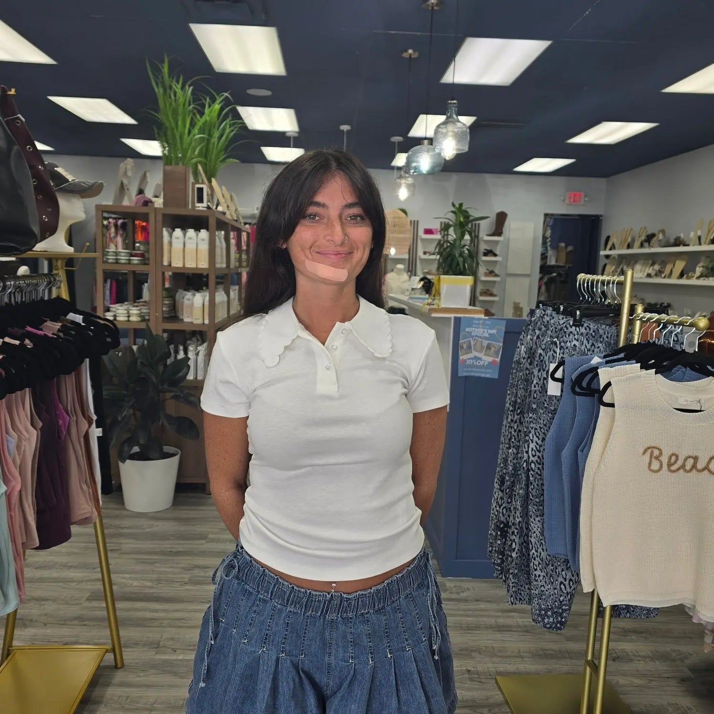 Blair Scallop Baby Tee Elle Grey