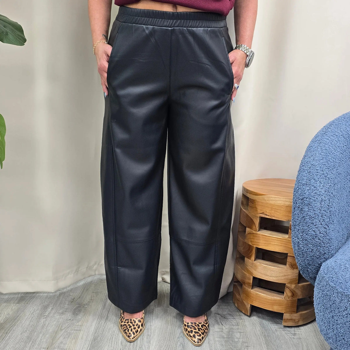 Vesper Leather Wide Leg Pants Allie Rose