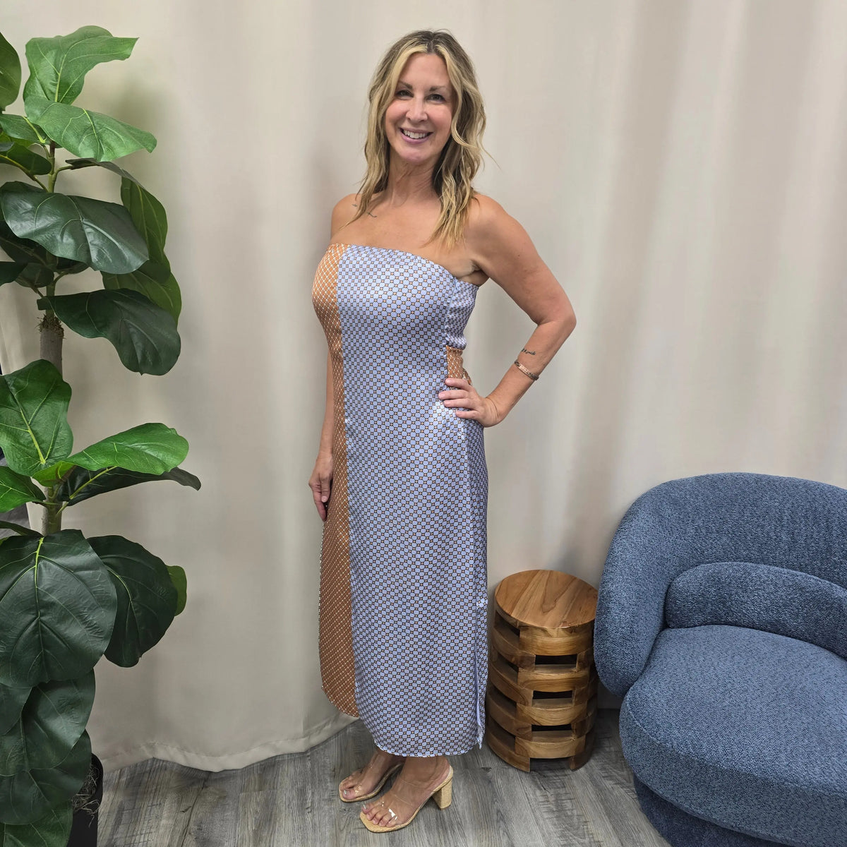 Silk Tie Dress THML