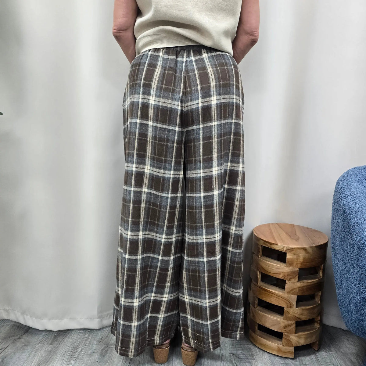plaid flannel wide leg In February