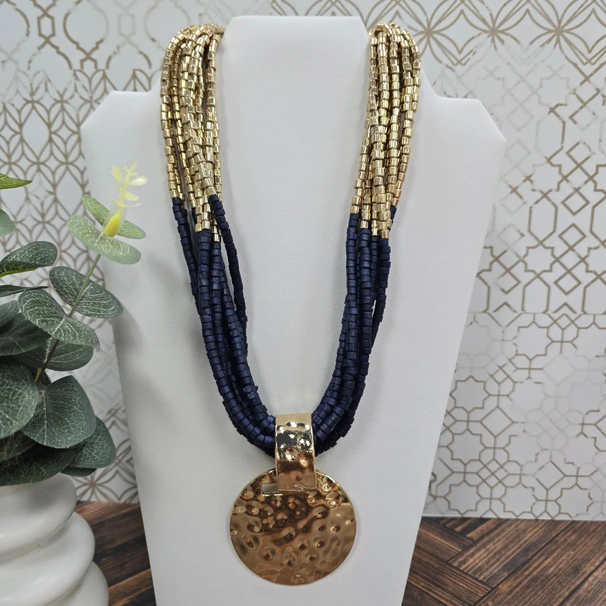 Marbella Layered Wooden Bead Necklace Caroline Hill