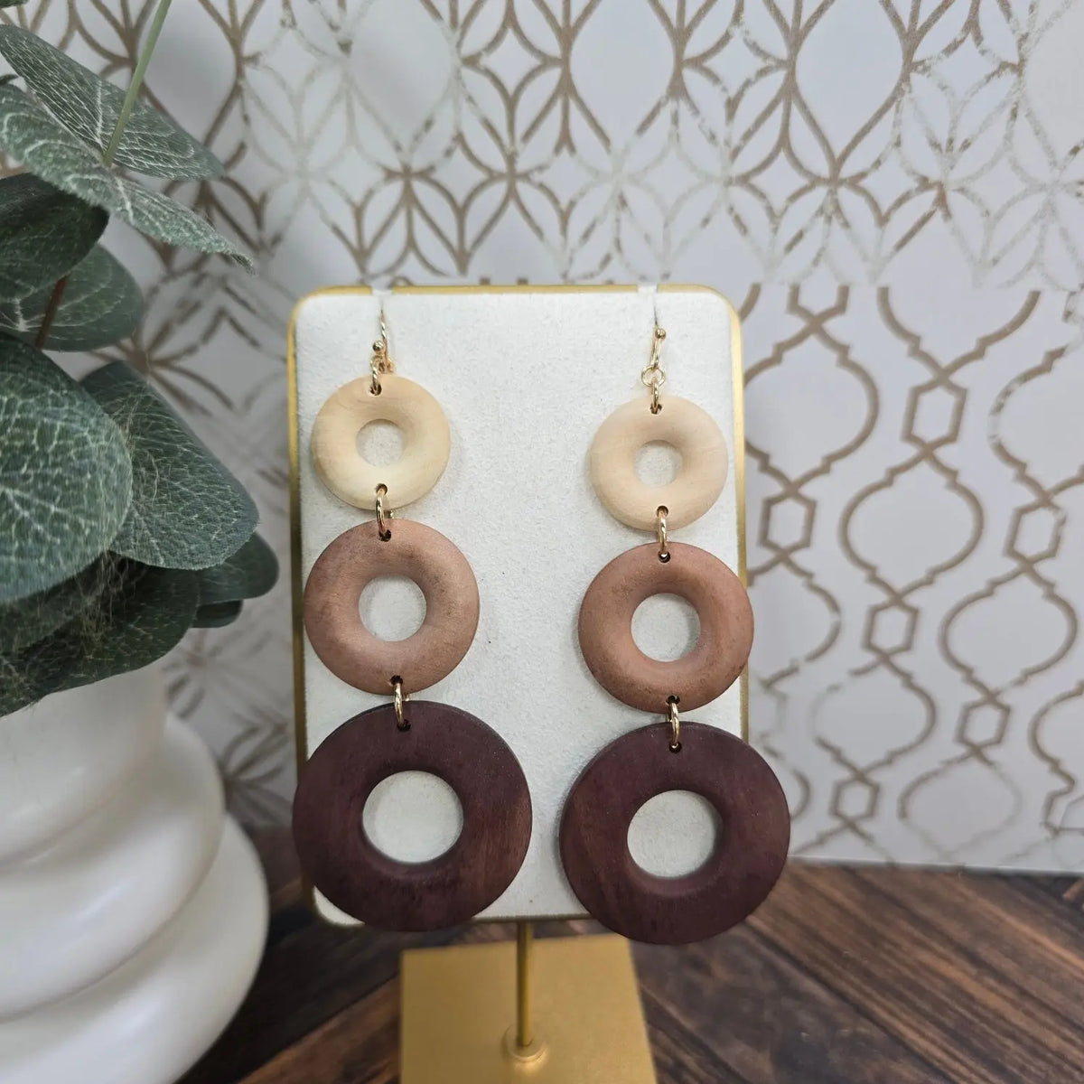 Florence Wooden Dangle Earring Caroline Hill