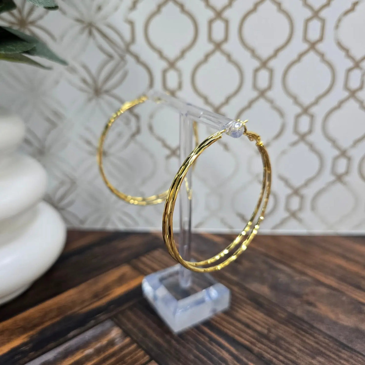 Allview Beveled Hoop Earring Caroline Hill