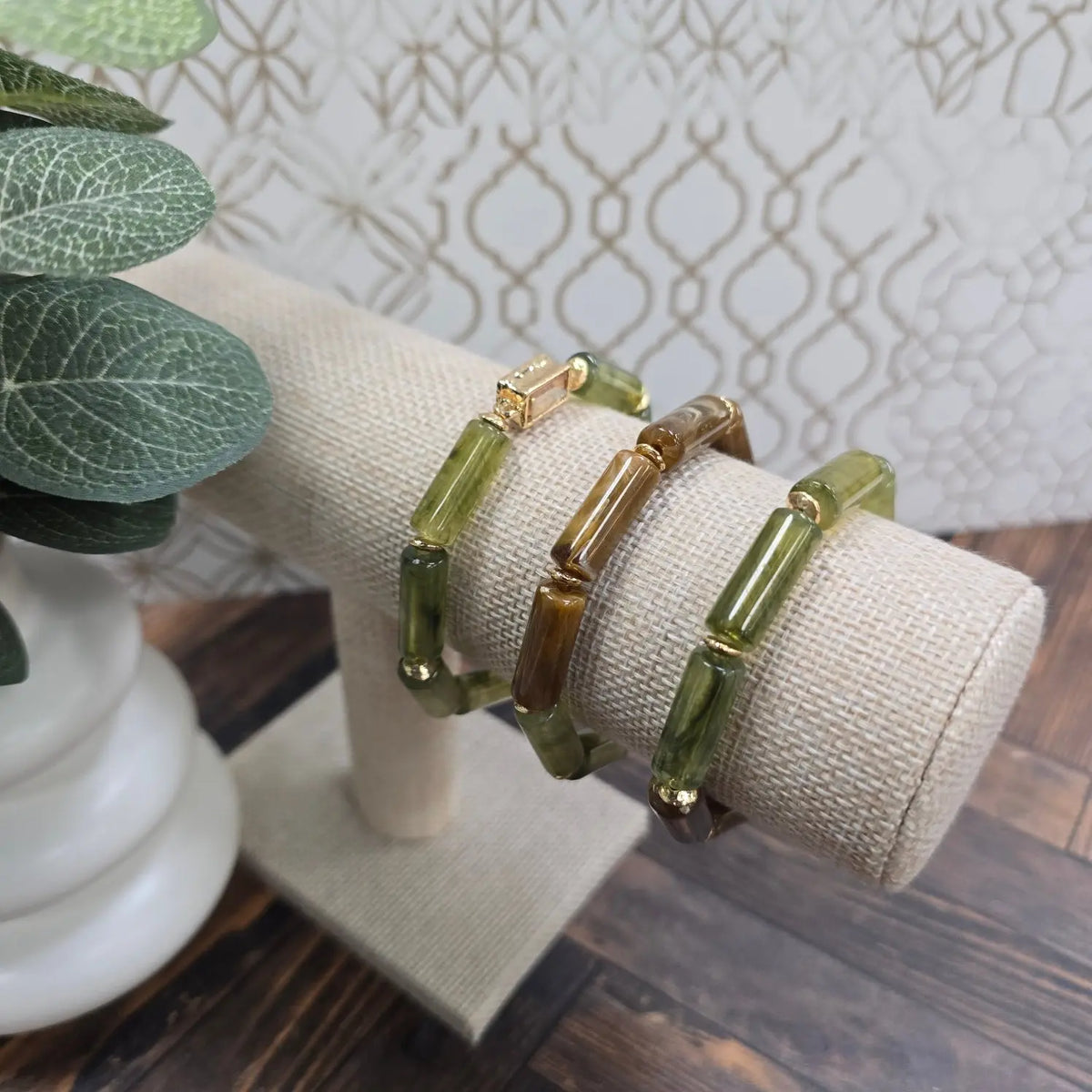 green brown bracelets What's Hot
