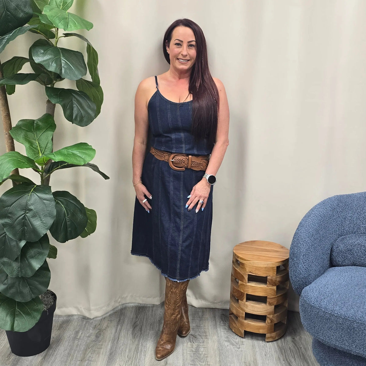 Anniston Denim Midi Dress MIkarose