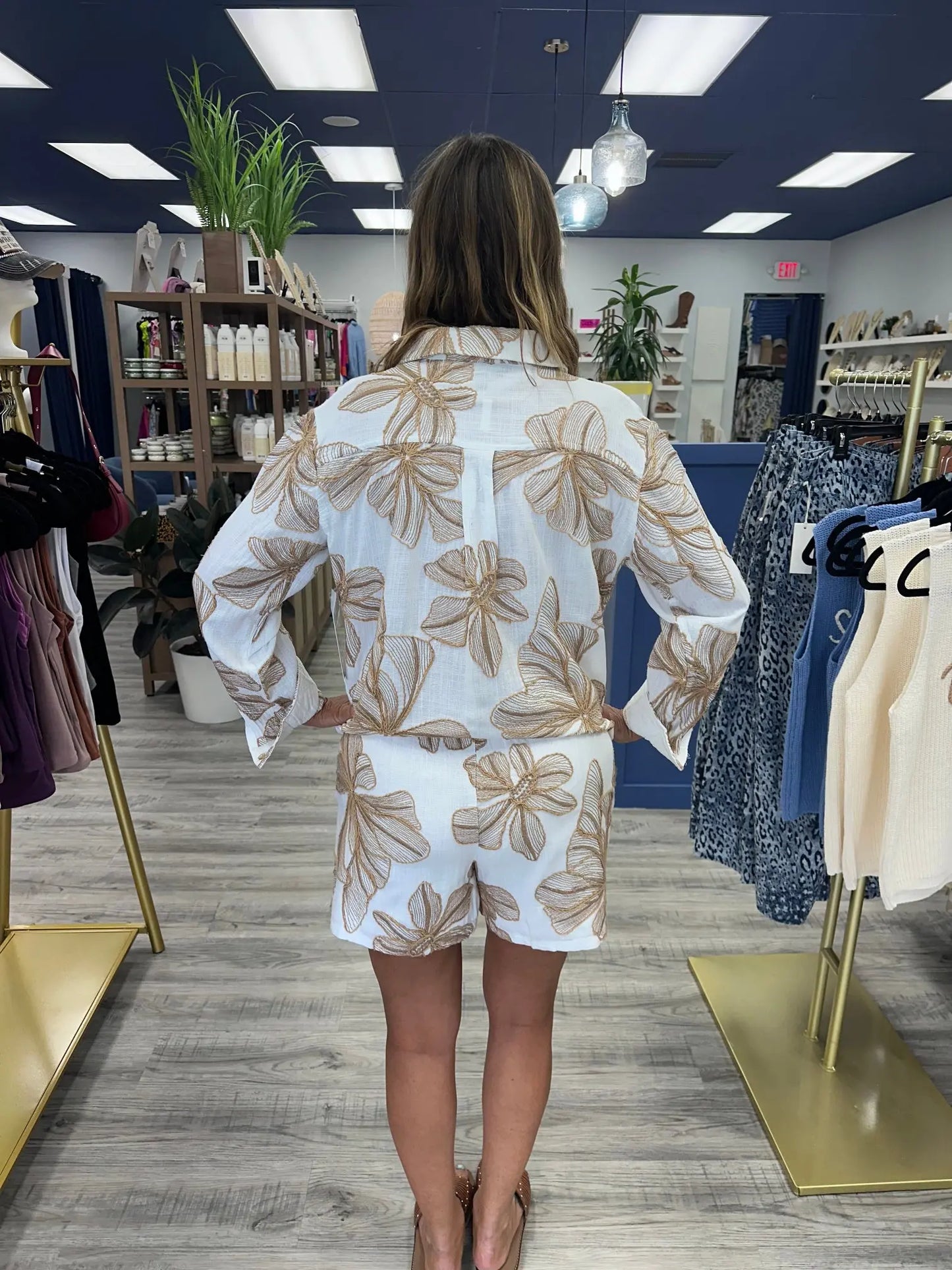 Madison Embroidery Button Up Shirt Tribal