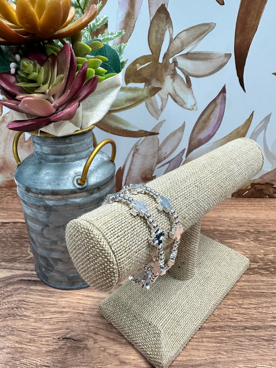 Water Resistant Silve Beaded Cross Bracelets What's Hot