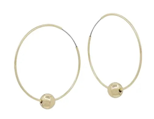 Gold Hoops w/Gold Bead What's Hot