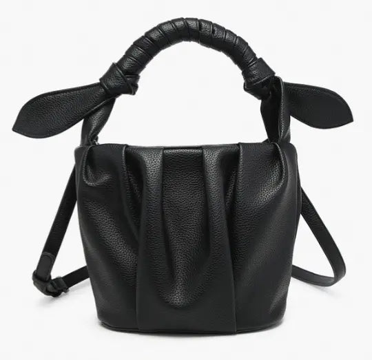 Lacey Pleated Bucket Bag w/ Twisted Handle Jen & Co