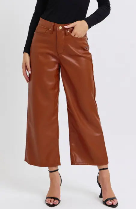 Kendall Faux Leather Crops Judy Blue