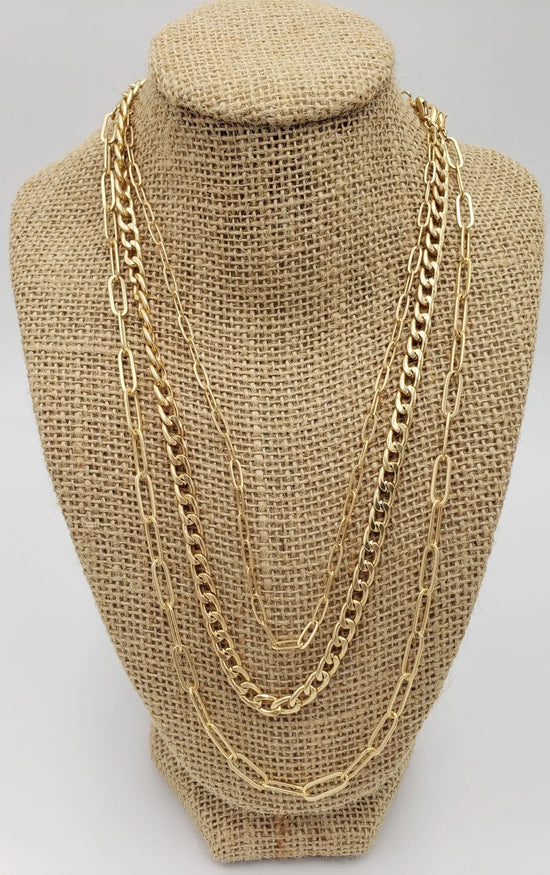 3 Strand Chains Necklace What's Hot