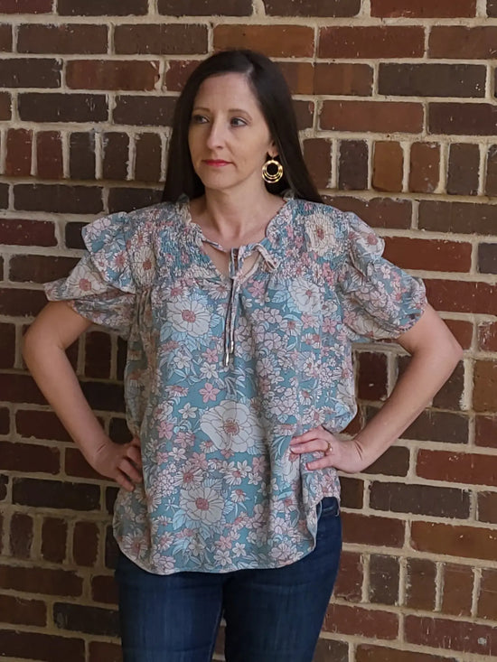 Teal Floral NO RETURNS Clearance Entro