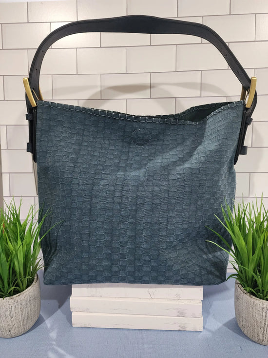 Alexa Checkered 2-in-1 Hobo Bag w/Dual Compartments Jen & Co