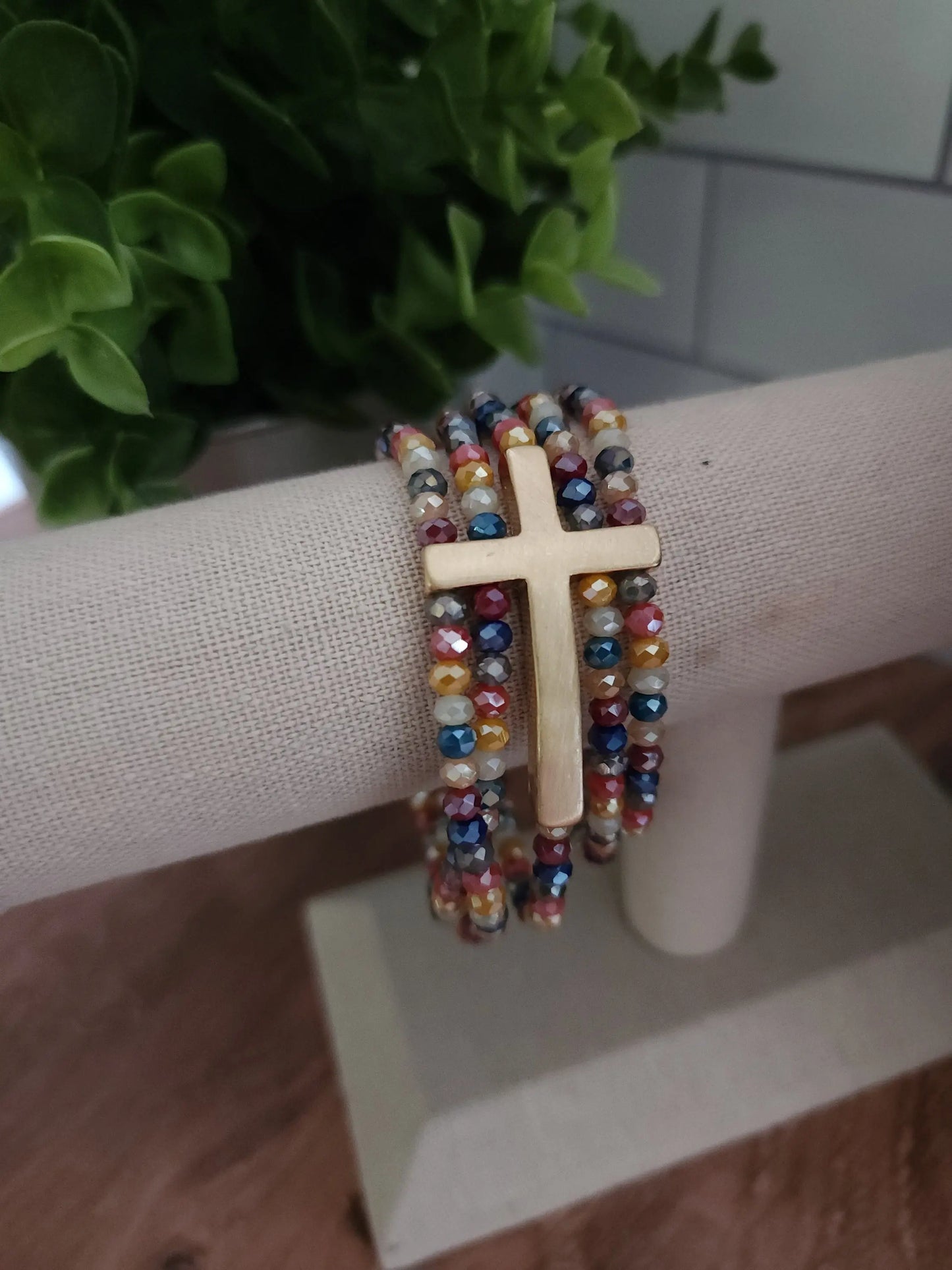 Multi Bead Cross Bracelet What's Hot