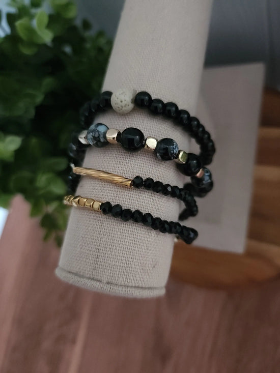 4 strand Black & Gold Set What's Hot