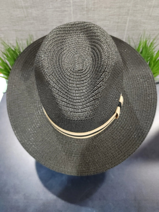Black Fashion Hat w/band Suzie Q