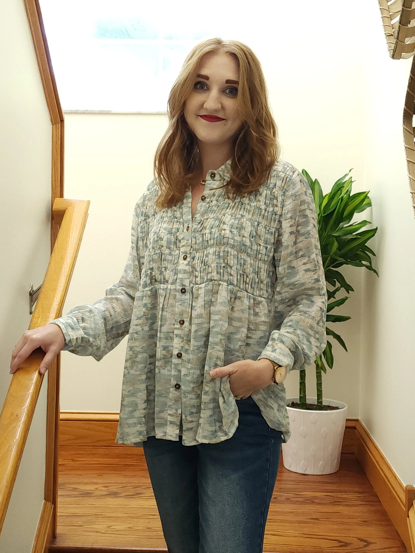 Water Color Button Up Jodifl