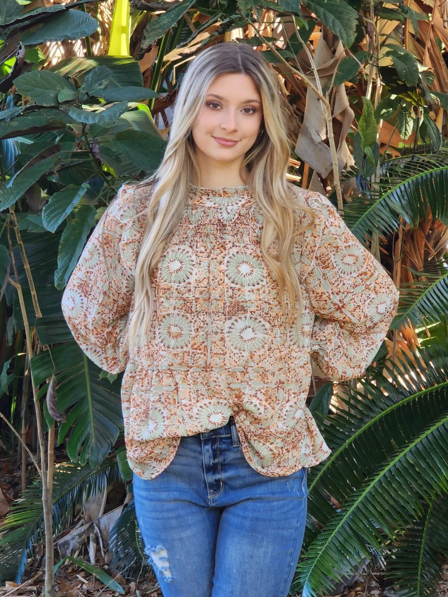 Mix Media Flowy Shirt Jodifl
