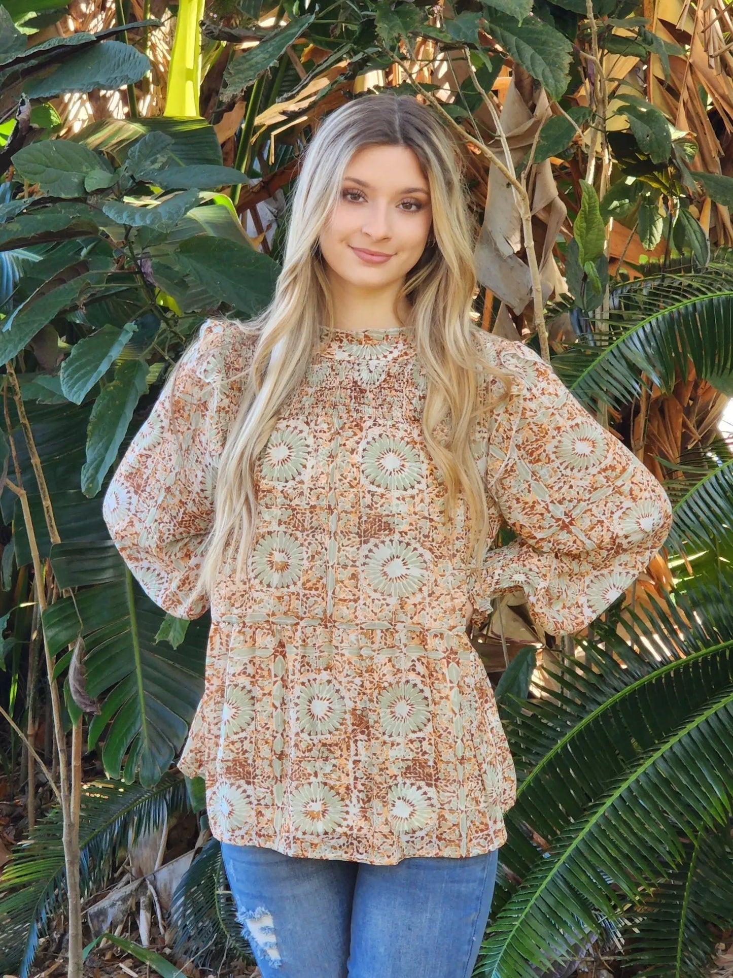 Mix Media Flowy Shirt Jodifl