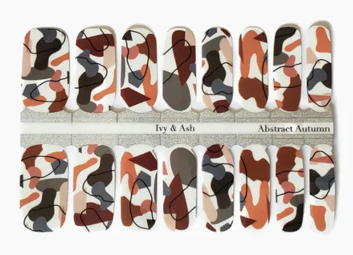 Nail Wrap - Abstract Autumn Ivy & Ash